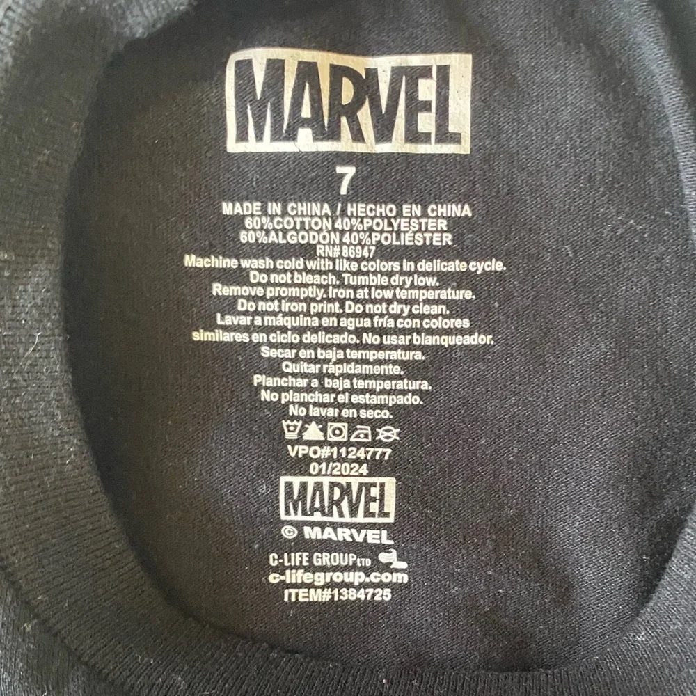 Marvel Spider-Man Black and Red Graphic Tee and Pant Set Size Boy 7 EUC